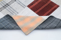 Kırk Yama Bej Patchwork Pamuk Yün El Dokuma Halısı 202x300 Agacan