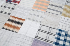 Kırk Yama Bej Patchwork Pamuk Yün El Dokuma Halısı 202x300 Agacan