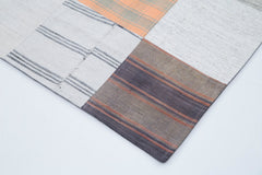 Kırk Yama Gri Patchwork Pamuk Yün El Dokuma Halısı 200x297 Agacan