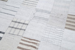 Kırk Yama Bej Patchwork Pamuk Yün El Dokuma Halısı 203x300 Agacan