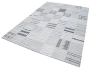 Kırk Yama Bej Patchwork Pamuk Yün El Dokuma Halısı 203x299 Agacan