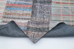 Kırk Yama Gri Patchwork Pamuk Yün El Dokuma Halısı 203x303 Agacan