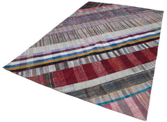 Kırk Yama Gri Patchwork Pamuk Yün El Dokuma Halısı 203x305 Agacan