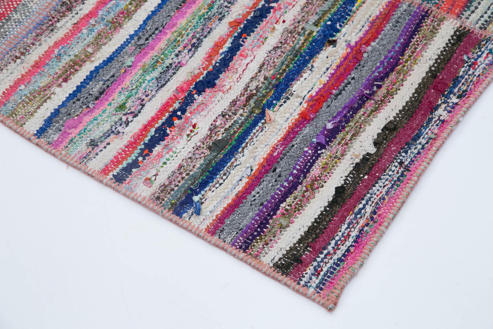 Kırk Yama Gri Patchwork Pamuk Yün El Dokuma Halısı 195x290 Agacan