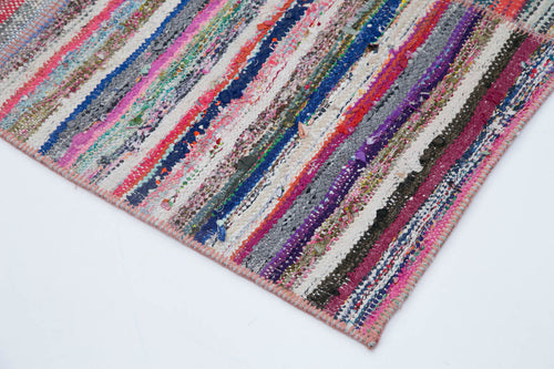 Kırk Yama Gri Patchwork Pamuk Yün El Dokuma Halısı 195x290 Agacan