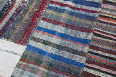 Kırk Yama Gri Patchwork Pamuk Yün El Dokuma Halısı 196x299 Agacan