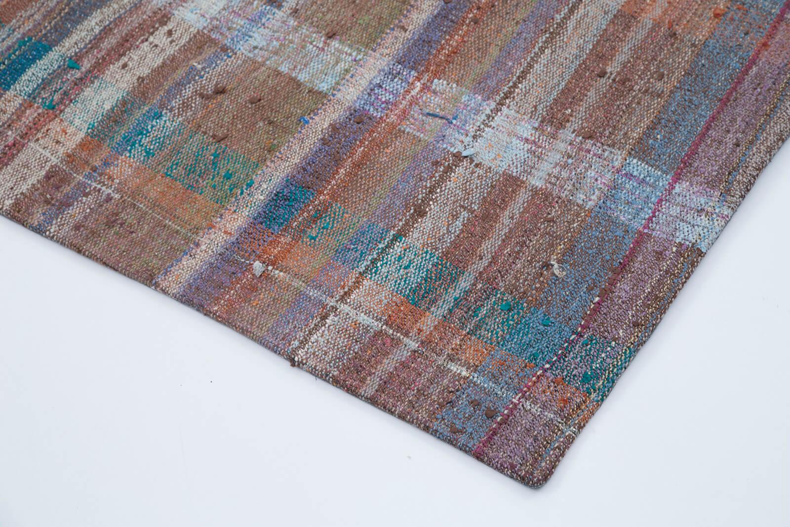 Kırk Yama Gri Patchwork Pamuk Yün El Dokuma Halısı 190x300 Agacan
