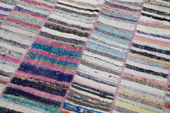 Kırk Yama Gri Patchwork Pamuk Yün El Dokuma Halısı 200x298 Agacan