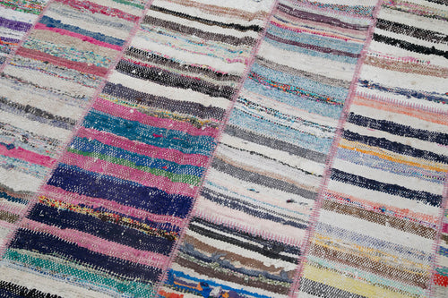 Kırk Yama Gri Patchwork Pamuk Yün El Dokuma Halısı 200x298 Agacan