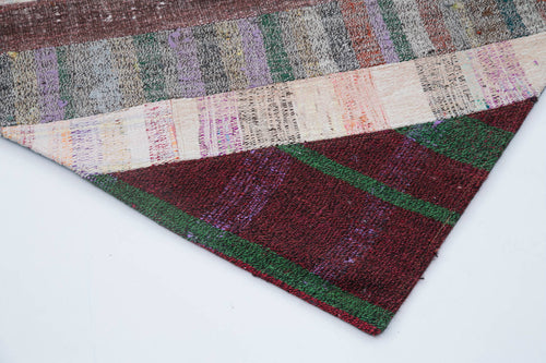 Kırk Yama Gri Patchwork Pamuk Yün El Dokuma Halısı 200x305 Agacan