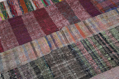 Kırk Yama Gri Patchwork Pamuk Yün El Dokuma Halısı 200x305 Agacan