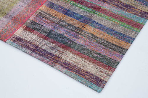 Kırk Yama Gri Patchwork Pamuk Yün El Dokuma Halısı 200x302 Agacan