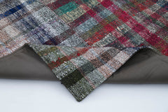 Kırk Yama Gri Patchwork Pamuk Yün El Dokuma Halısı 200x300 Agacan