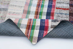 Kırk Yama Gri Patchwork Pamuk Yün El Dokuma Halısı 203x304 Agacan