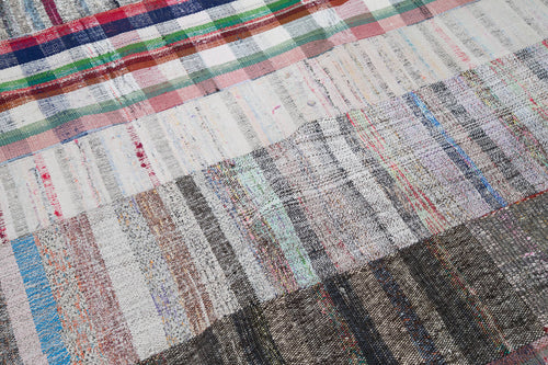 Kırk Yama Gri Patchwork Pamuk Yün El Dokuma Halısı 203x304 Agacan