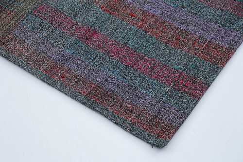 Kırk Yama Gri Patchwork Pamuk Yün El Dokuma Halısı 201x302 Agacan