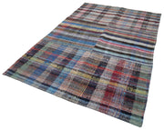 Kırk Yama Gri Patchwork Pamuk Yün El Dokuma Halısı 180x272 Agacan