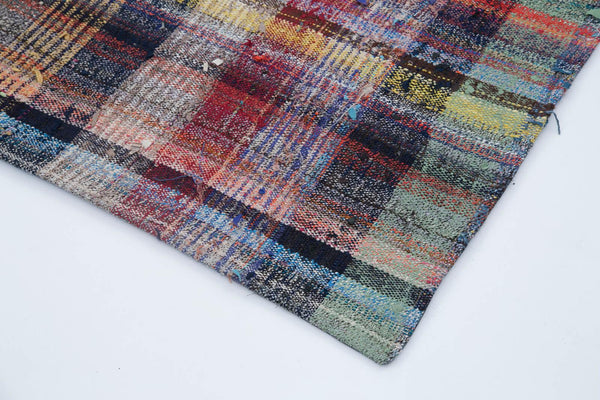 Kırk Yama Gri Patchwork Pamuk Yün El Dokuma Halısı 180x272 Agacan