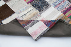 Kırk Yama Gri Patchwork Pamuk Yün El Dokuma Halısı 242x298 Agacan