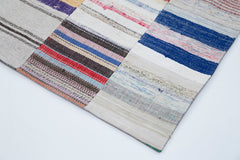 Kırk Yama Gri Patchwork Pamuk Yün El Dokuma Halısı 249x305 Agacan