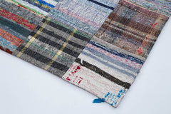 Kırk Yama Gri Patchwork Pamuk Yün El Dokuma Halısı 240x300 Agacan