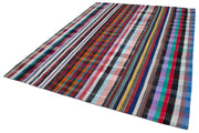 Kırk Yama Gri Patchwork Pamuk Yün El Dokuma Halısı 243x307 Agacan