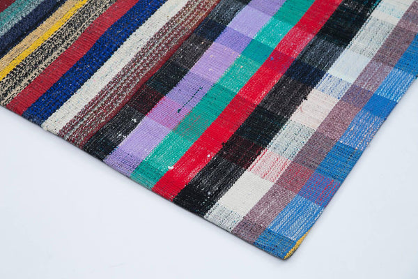 Kırk Yama Gri Patchwork Pamuk Yün El Dokuma Halısı 243x307 Agacan