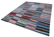 Kırk Yama Gri Patchwork Pamuk Yün El Dokuma Halısı 248x307 Agacan