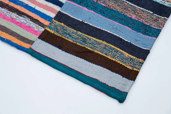 Kırk Yama Gri Patchwork Pamuk Yün El Dokuma Halısı 248x307 Agacan