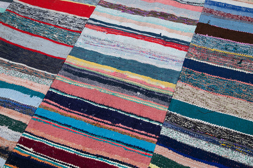 Kırk Yama Gri Patchwork Pamuk Yün El Dokuma Halısı 248x307 Agacan