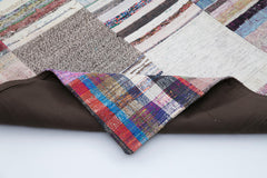 Kırk Yama Gri Patchwork Pamuk Yün El Dokuma Halısı 241x300 Agacan