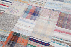 Kırk Yama Gri Patchwork Pamuk Yün El Dokuma Halısı 241x300 Agacan