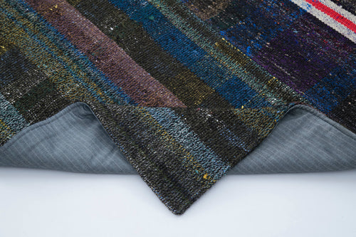 Kırk Yama Gri Patchwork Pamuk Yün El Dokuma Halısı 230x315 Agacan