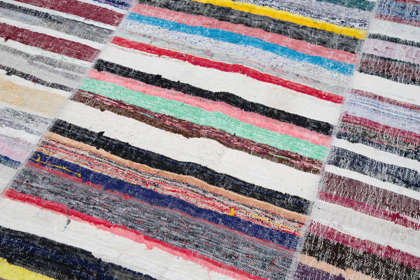 Kırk Yama Gri Patchwork Pamuk Yün El Dokuma Halısı 246x298 Agacan