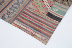 Kırk Yama Gri Patchwork Pamuk Yün El Dokuma Halısı 203x302 Agacan