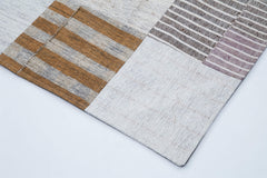 Kırk Yama Beyaz Patchwork Pamuk Yün El Dokuma Halısı 246x303 Agacan