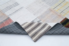 Kırk Yama Beyaz Patchwork Pamuk Yün El Dokuma Halısı 246x303 Agacan