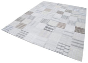 Kırk Yama Beyaz Patchwork Pamuk Yün El Dokuma Halısı 246x303 Agacan