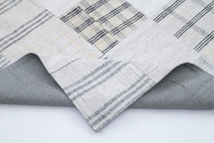 Kırk Yama Beyaz Patchwork Pamuk Yün El Dokuma Halısı 246x303 Agacan