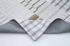 Kırk Yama Beyaz Patchwork Pamuk Yün El Dokuma Halısı 245x303 Agacan