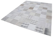Kırk Yama Beyaz Patchwork Pamuk Yün El Dokuma Halısı 245x305 Agacan