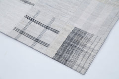 Kırk Yama Beyaz Patchwork Pamuk Yün El Dokuma Halısı 245x305 Agacan