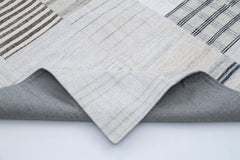 Kırk Yama Beyaz Patchwork Pamuk Yün El Dokuma Halısı 245x305 Agacan