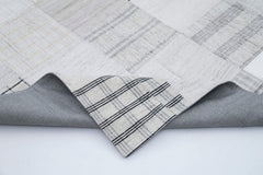 Kırk Yama Gri Patchwork Pamuk Yün El Dokuma Halısı 243x305 Agacan