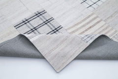 Kırk Yama Beyaz Patchwork Pamuk Yün El Dokuma Halısı 245x305 Agacan