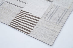 Kırk Yama Beyaz Patchwork Pamuk Yün El Dokuma Halısı 244x304 Agacan