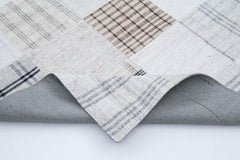 Kırk Yama Beyaz Patchwork Pamuk Yün El Dokuma Halısı 244x304 Agacan