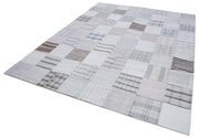 Kırk Yama Beyaz Patchwork Pamuk Yün El Dokuma Halısı 245x304 Agacan