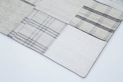 Kırk Yama Beyaz Patchwork Pamuk Yün El Dokuma Halısı 245x304 Agacan
