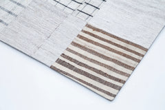 Kırk Yama Beyaz Patchwork Pamuk Yün El Dokuma Halısı 248x349 Agacan